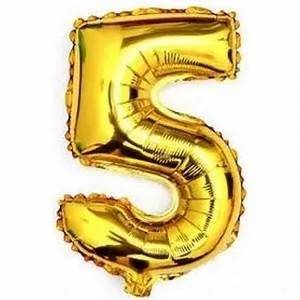 BALAO METALIZADO NUMEROS 40CM DOURADO